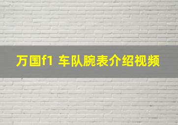 万国f1 车队腕表介绍视频